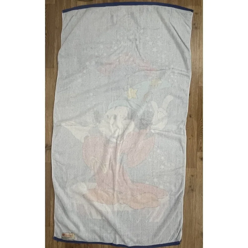 Vintage Franco Disney Mickey Sorcerer Beach Bath Towel 34x62